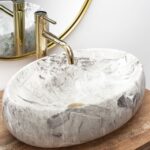 Set lavoar Linda Stone + baterie inalta Lungo gold + dop universal gold