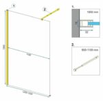 Panou de duș Rea Aero Gold N 120 Walk In + EVO - imagine 5