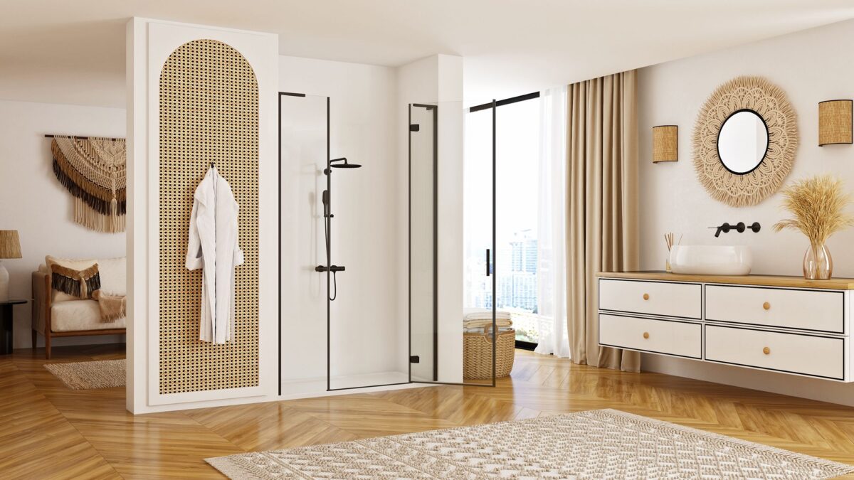 Ușă de duș Rea Hugo 130 Black - imagine 2