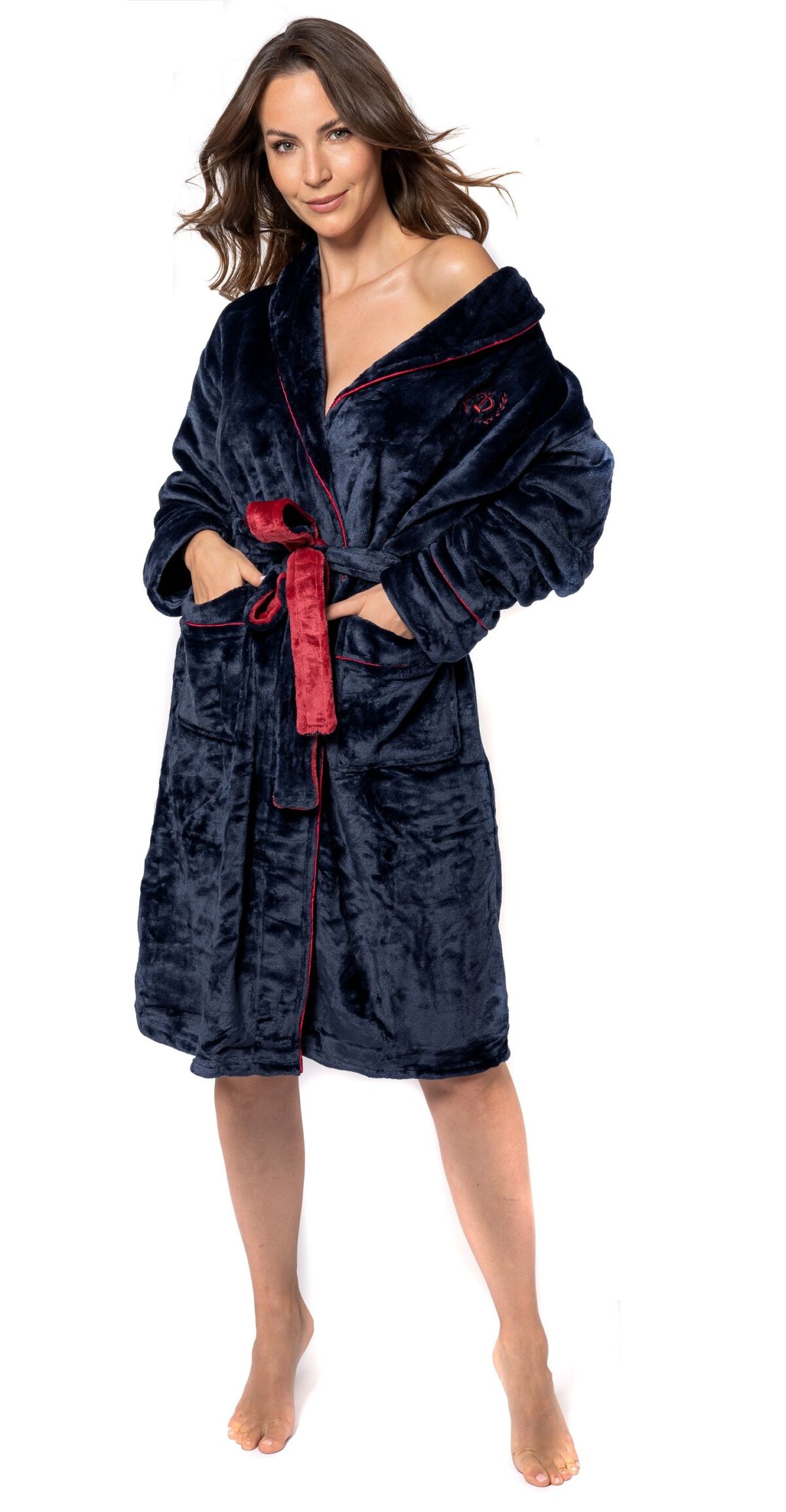 Halat de baie Roger Women Navy Red M - imagine 3