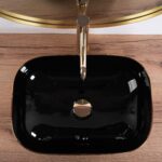 Lavoar pe blat Rea Belinda BLACK  BRUSH GOLD - imagine 4
