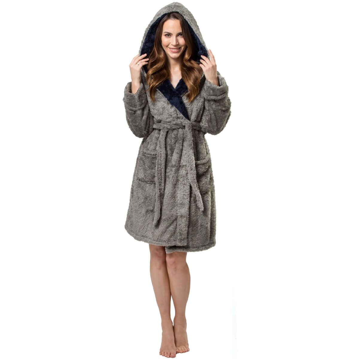 Halat de baie Jordan Grey-Navy M - imagine 3