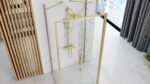 Cabina de dus de perete REA Rapid Slide  Brush Gold - imagine 4