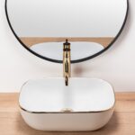 Lavoar pentru blat Rea Belinda Auriu Gold Edge - imagine 2