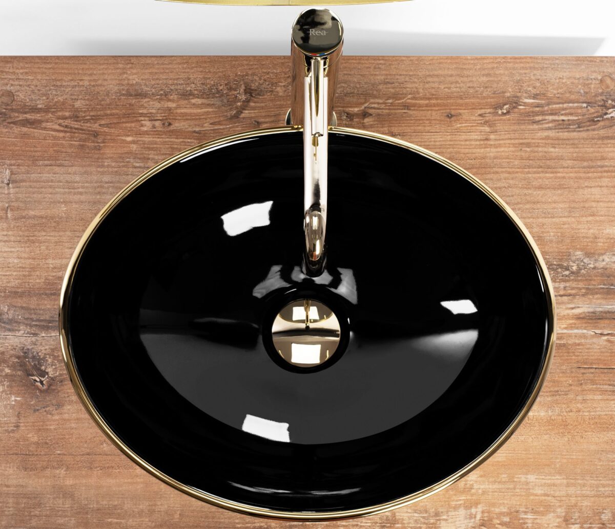Lavoar pe blat Rea Sofia in Black Gold - imagine 3