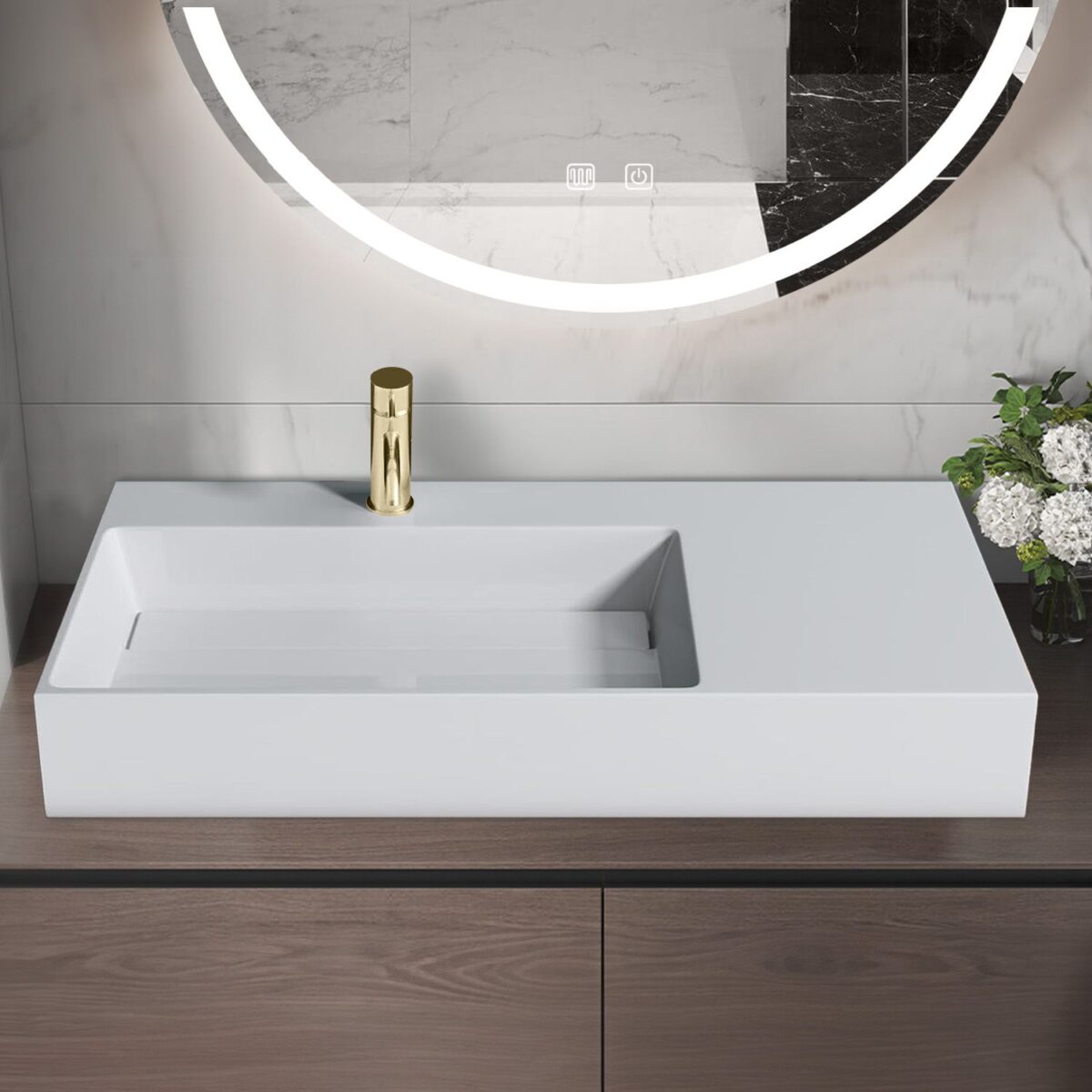 Lavoar pentru blat  Archi 75 CM White - imagine 5