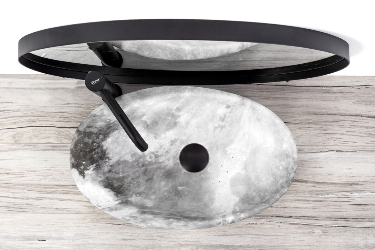 Lavoar pentru blat Rea Roxy C Stone L.GREY - imagine 3
