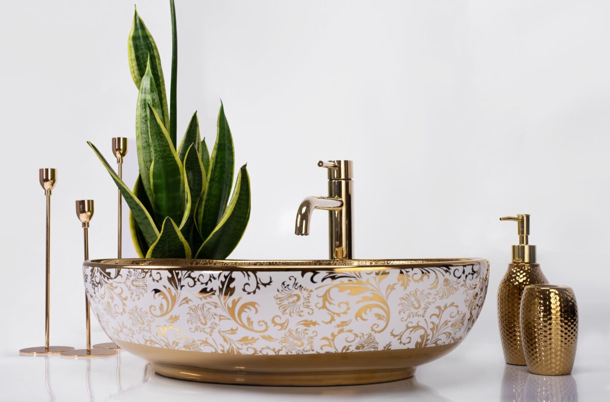Lavoar pe blat Rea Margot White/Gold - imagine 3