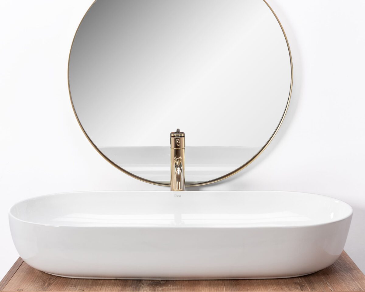 Lavoar pentru blat Rea CLEO 81 White - imagine 4