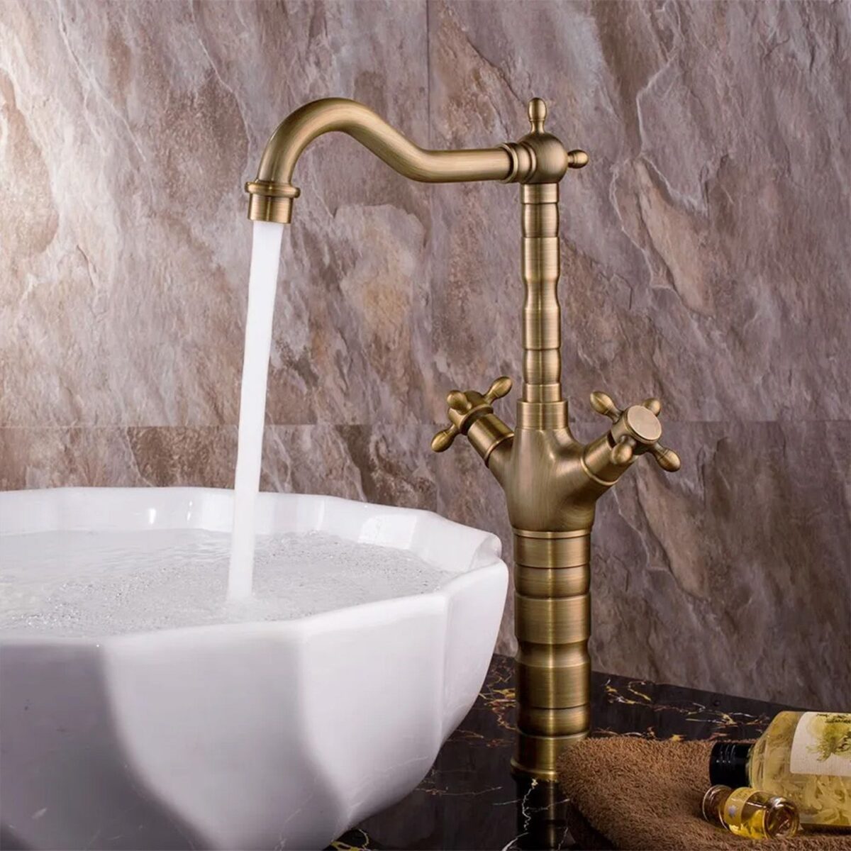 Baterie pentru baie / de bucătărie Rea Rustico antique gold - imagine 5