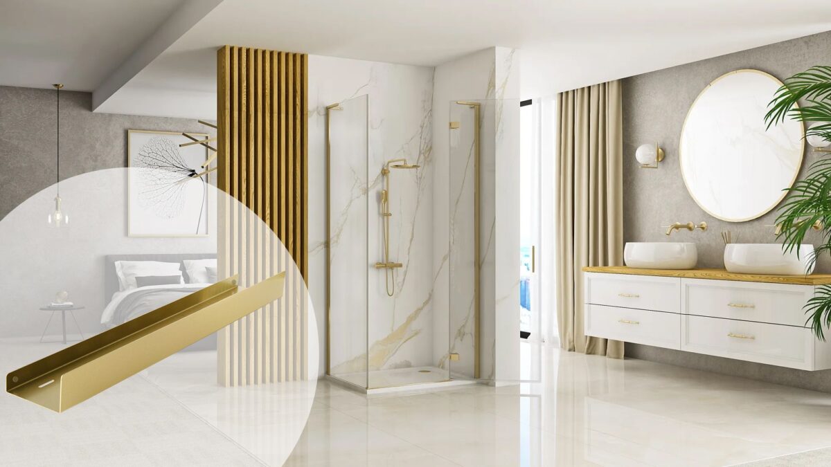 Raft pentru baie SF04 60cm gold brush - imagine 3