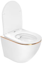 Vas WC Carlo white Mini Flat Gold Edge - imagine 3