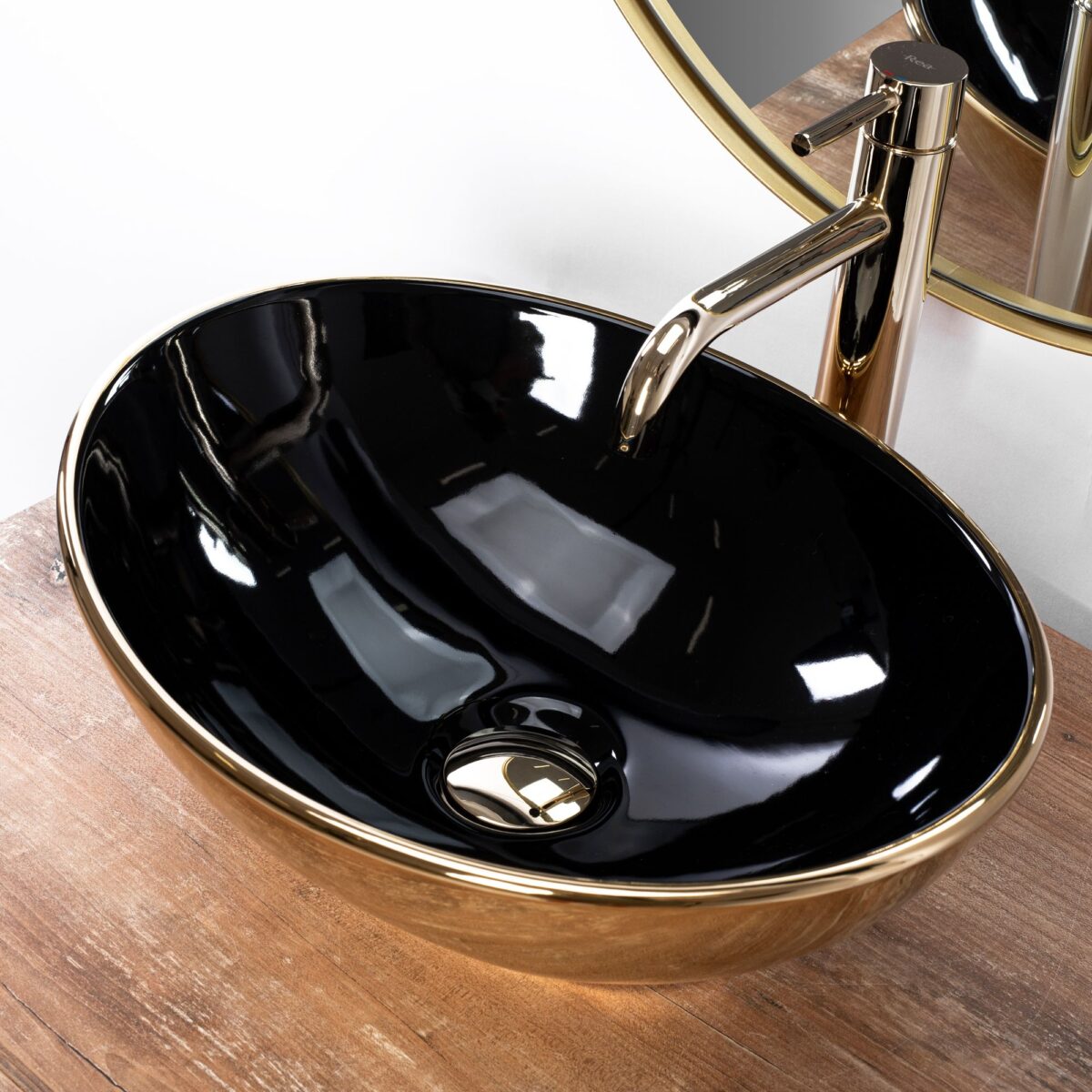 Lavoar pe blat Rea Sofia in Black Gold - imagine 2