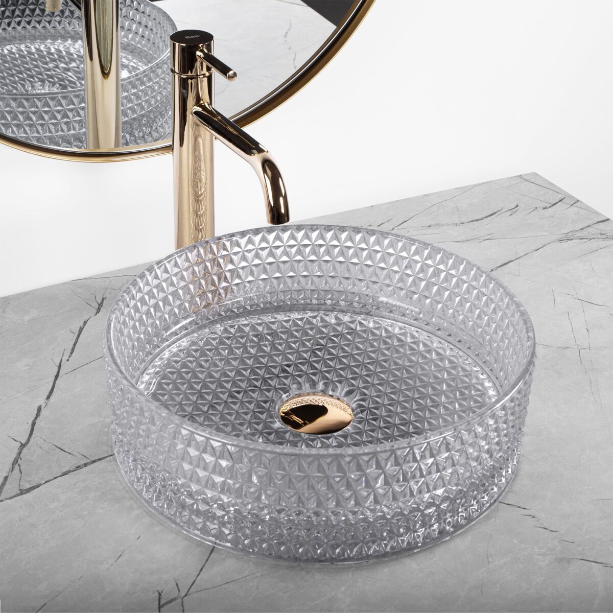 Lavoar pe blat Rea Cristal Light Grey - imagine 2