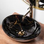 Lavoar pe blat Rea Sofia Black Marble - imagine 4