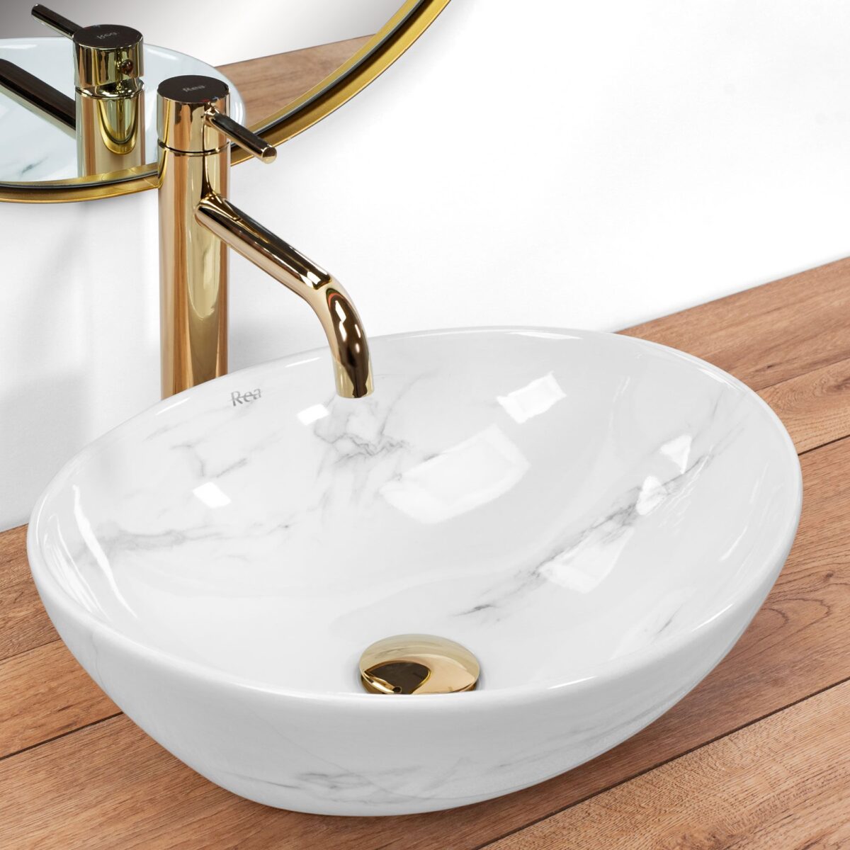 Lavoar pe blat Rea Sofia Nature Marble - imagine 2