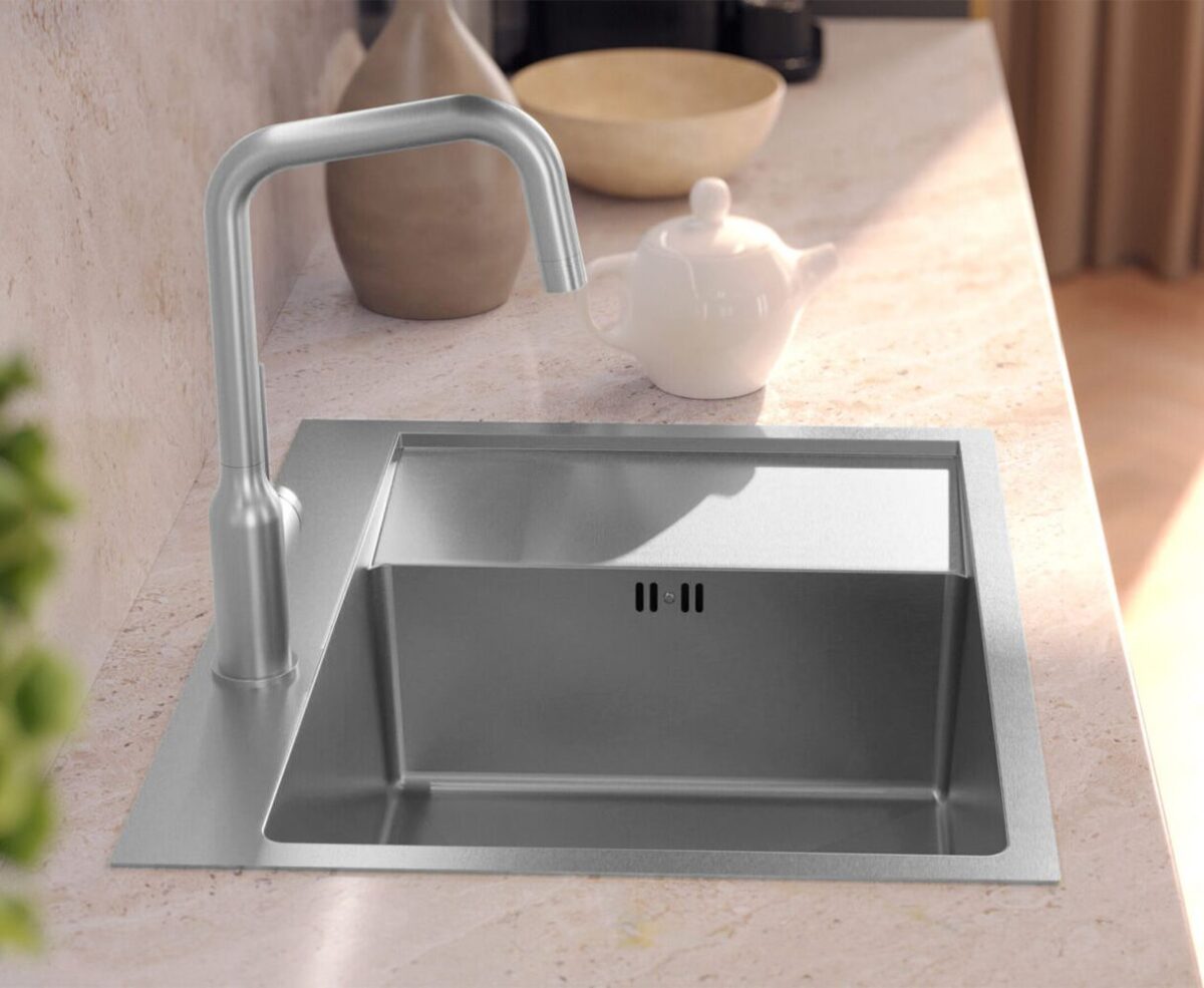 Chiuvetă inox RUSSEL 116  BRUSH NICKEL - imagine 5