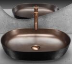 Lavoar ceramic pentru blat CLEO 61 Copper Bush / Black - REA - imagine 3