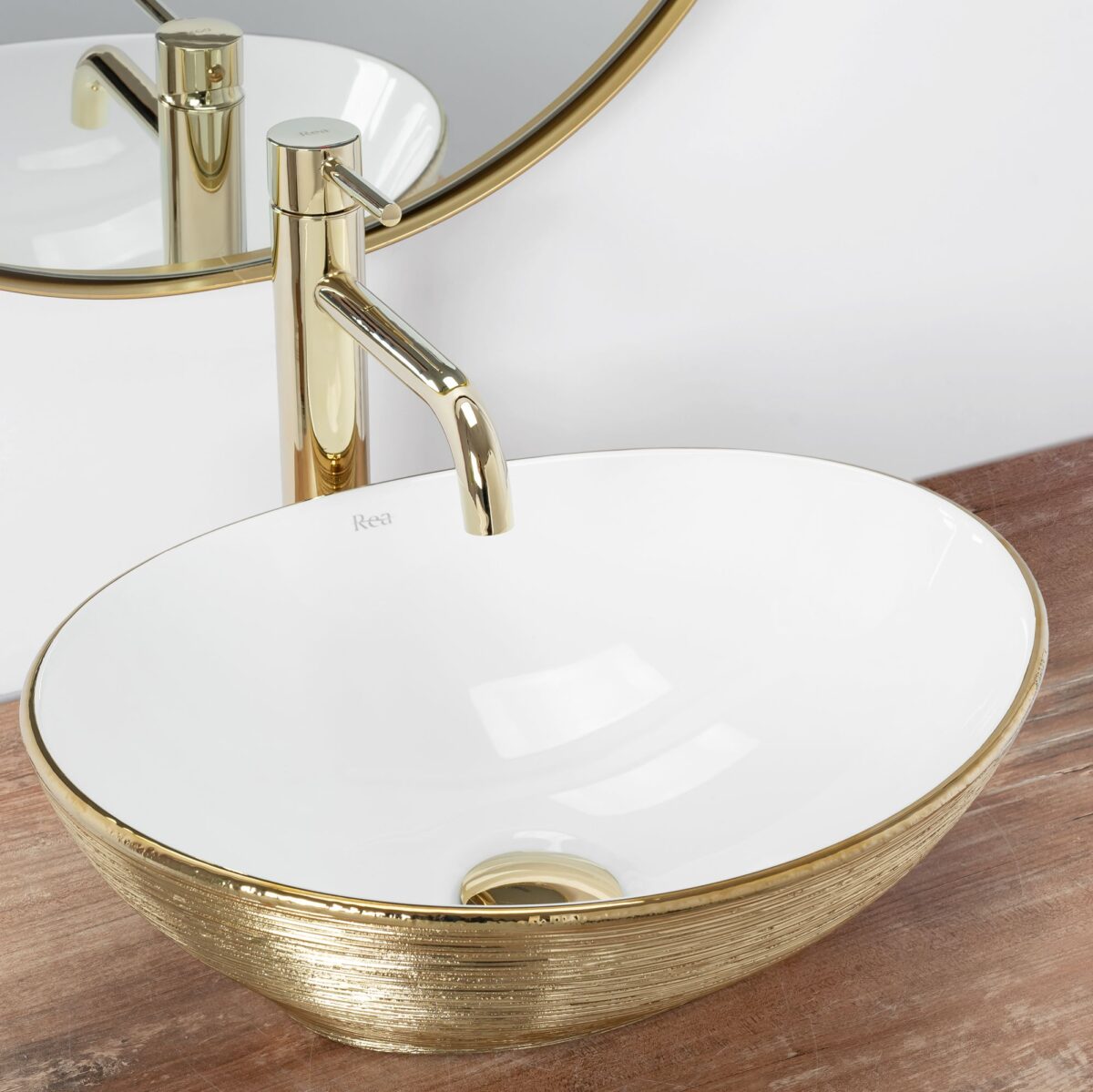 Lavoar pe blat Rea Sofia Brush Gold - imagine 1