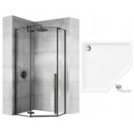 Cabina de dus DIAMOND BLACK MAT 90x90 - imagine 7