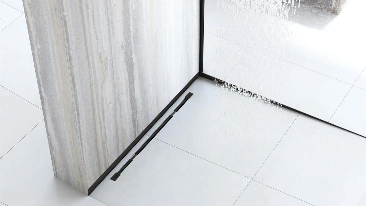 Bandă frontală pentru cădiță de duș 130cm Black - imagine 6