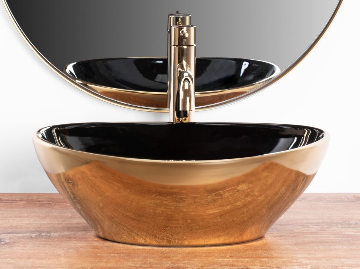 Lavoar pe blat Rea Sofia in Black Gold - imagine 4