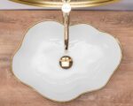 Lavoar pentru blat Rea Pearl Gold Edge Alb Auriu