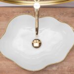 Lavoar pentru blat Rea Pearl Gold Edge Alb Auriu