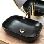 Lavoar pentru blat Rea Belinda Black Mat - imagine 2