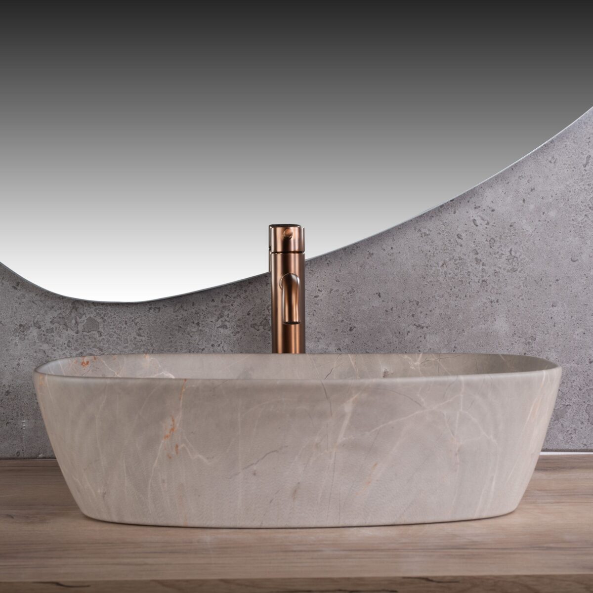 Lavoar pentru blat Rea Freja Beige - imagine 3
