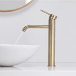 Baterie pentru lavoar Rea Lungo L.Gold Auriu inalta