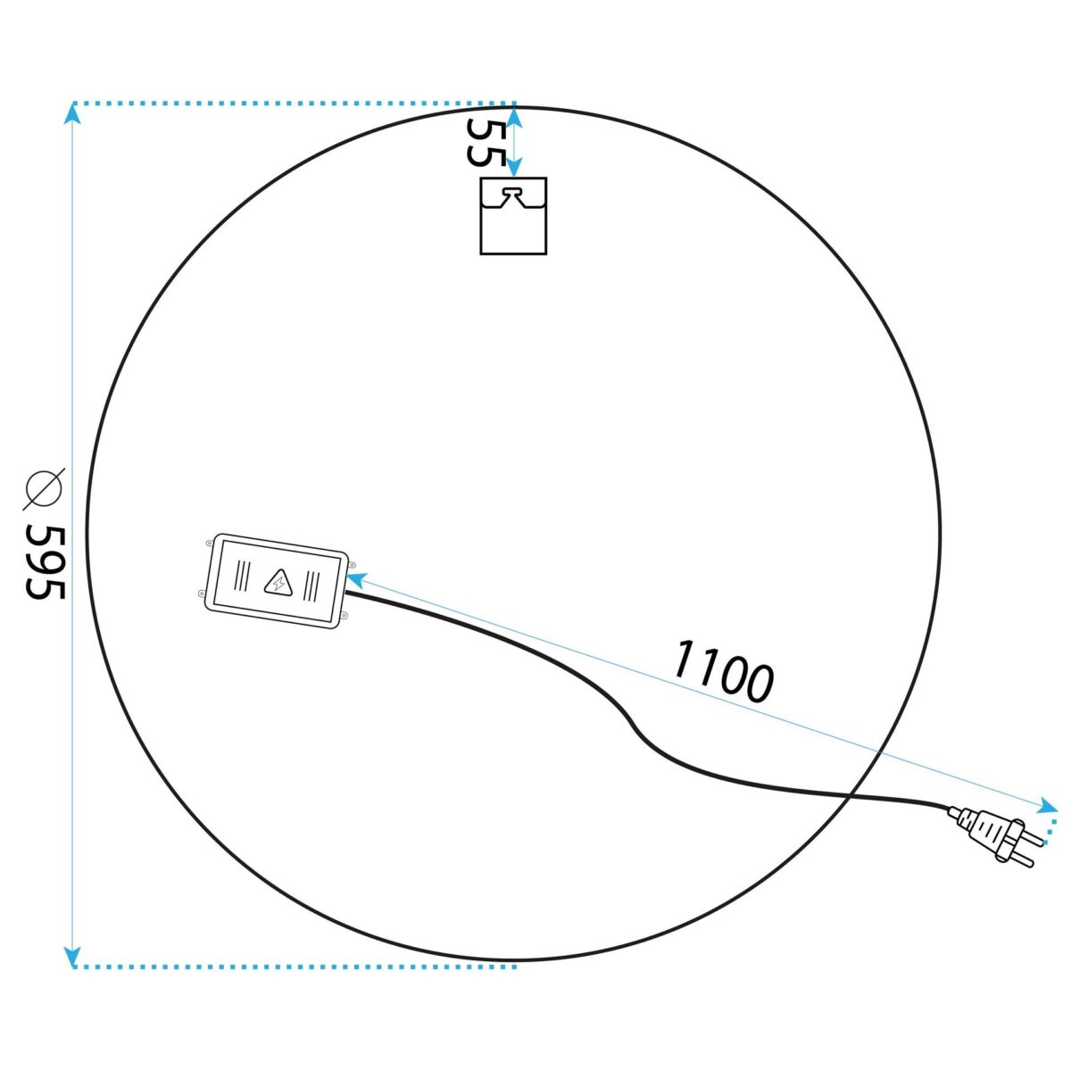Oglindă LED 60cm H108 - imagine 7