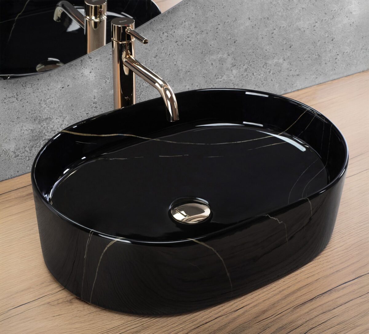 Lavoar pe blat Rea Nadia 50 Black Stone - imagine 2