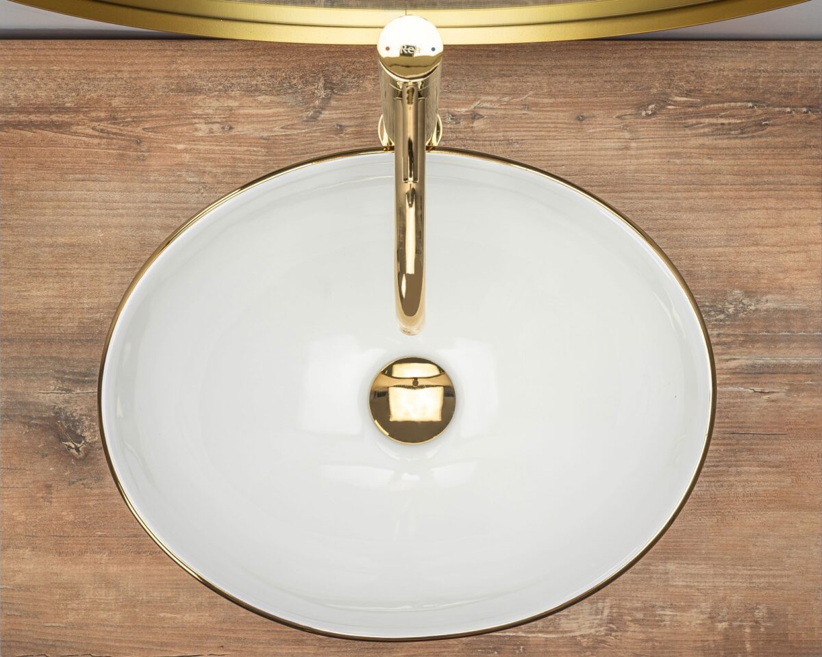 Lavoar pentru blat Rea Sofia Gold Edge - imagine 3