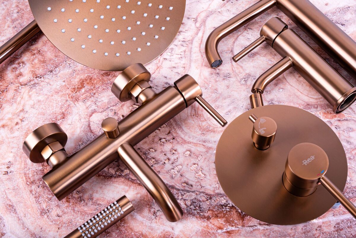 Coloana de dus cu termostat REA Lungo Copper Brush - imagine 7