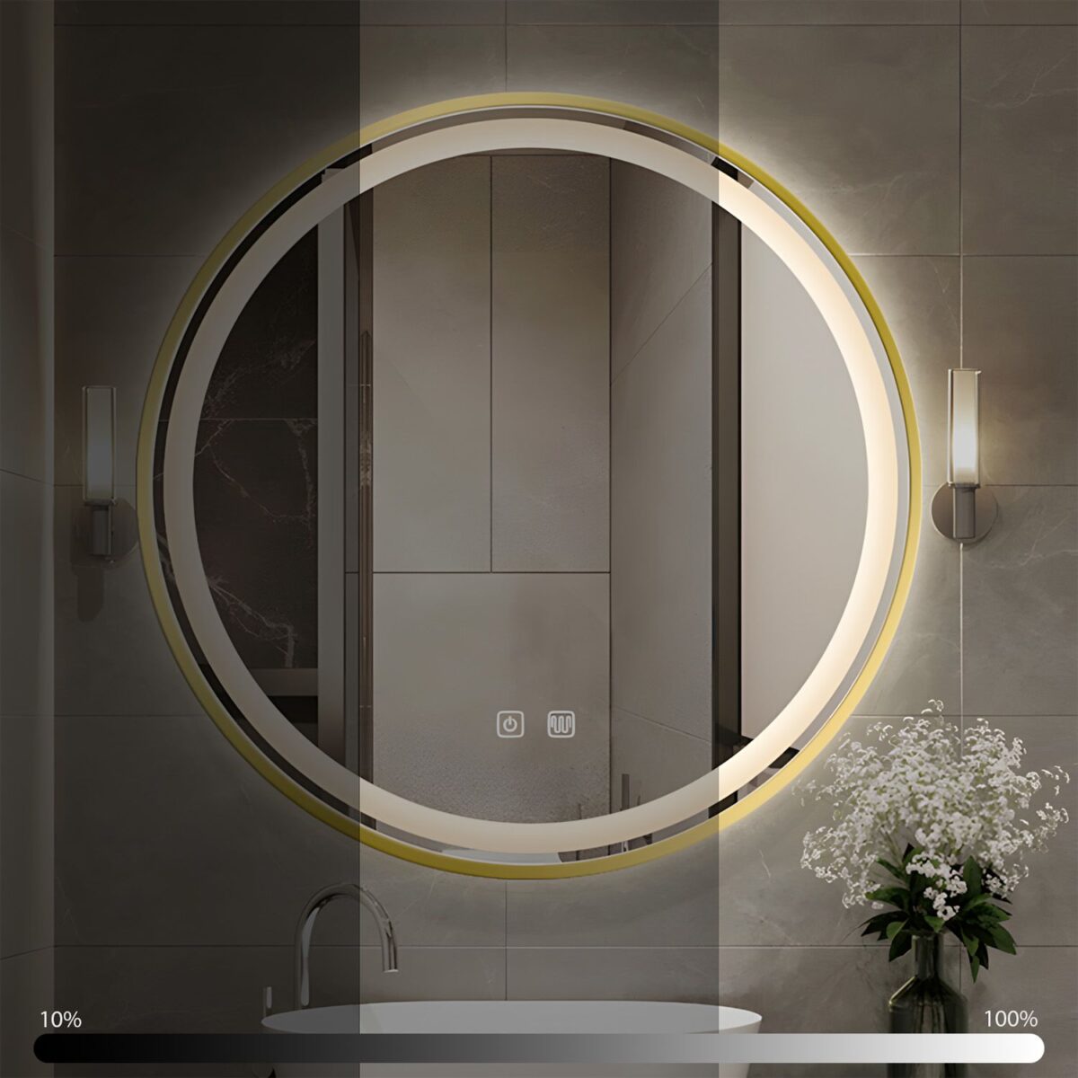 Oglindă LED 80cm MMJ Gold - imagine 3