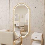 Oglindă LED OLL 60x90 cm Brush Gold - imagine 2