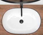 Lavoar ceramic pentru blat Rea CLEO white Black edge - imagine 3