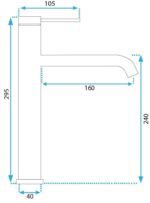 Robinet pentru lavoar Rea  CLIF BLACK MAT HIGH - imagine 5