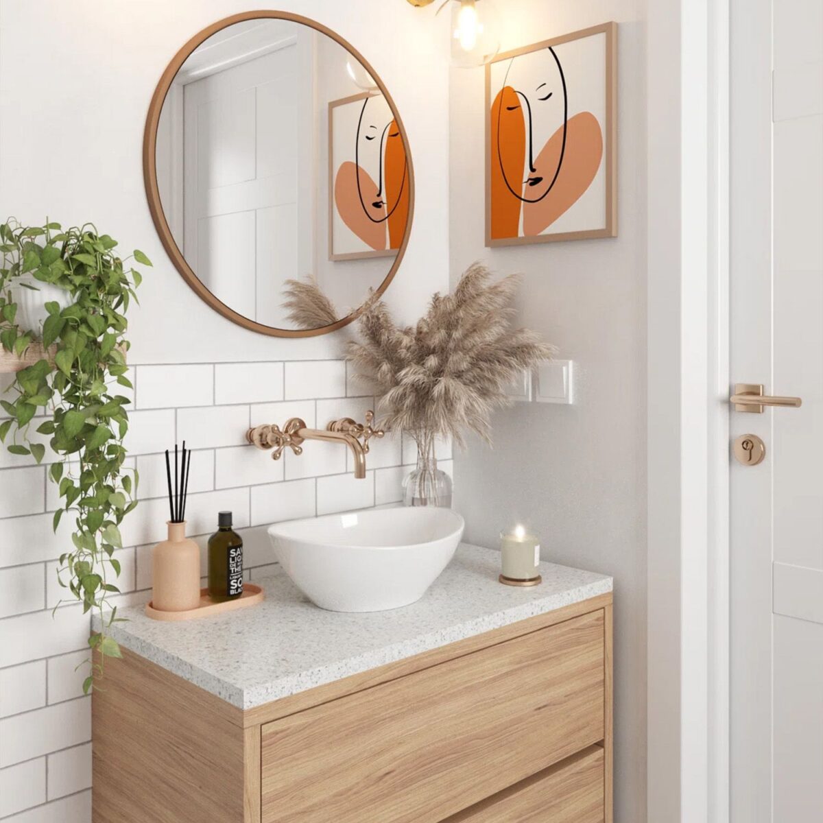 Lavoar pentru blat Rea Sofia mini white Alb - imagine 3