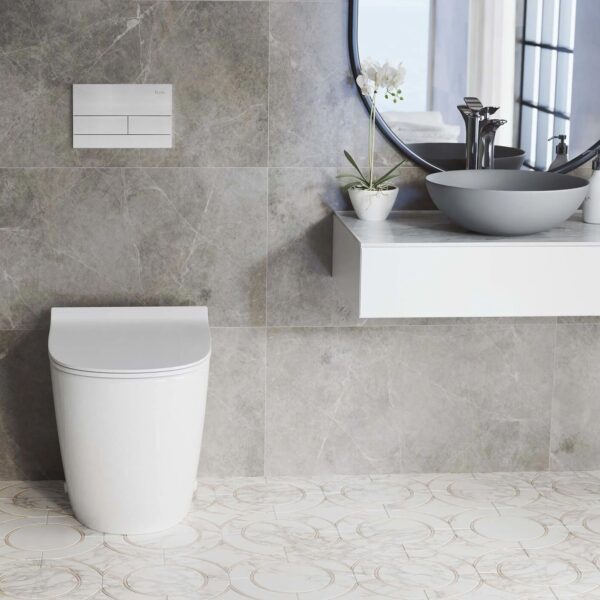 Cadru WC încastrat K011A-Q Rea cu buton T Brush Steel