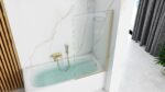 Paravan de baie Rea Elegant Gold Brush 80