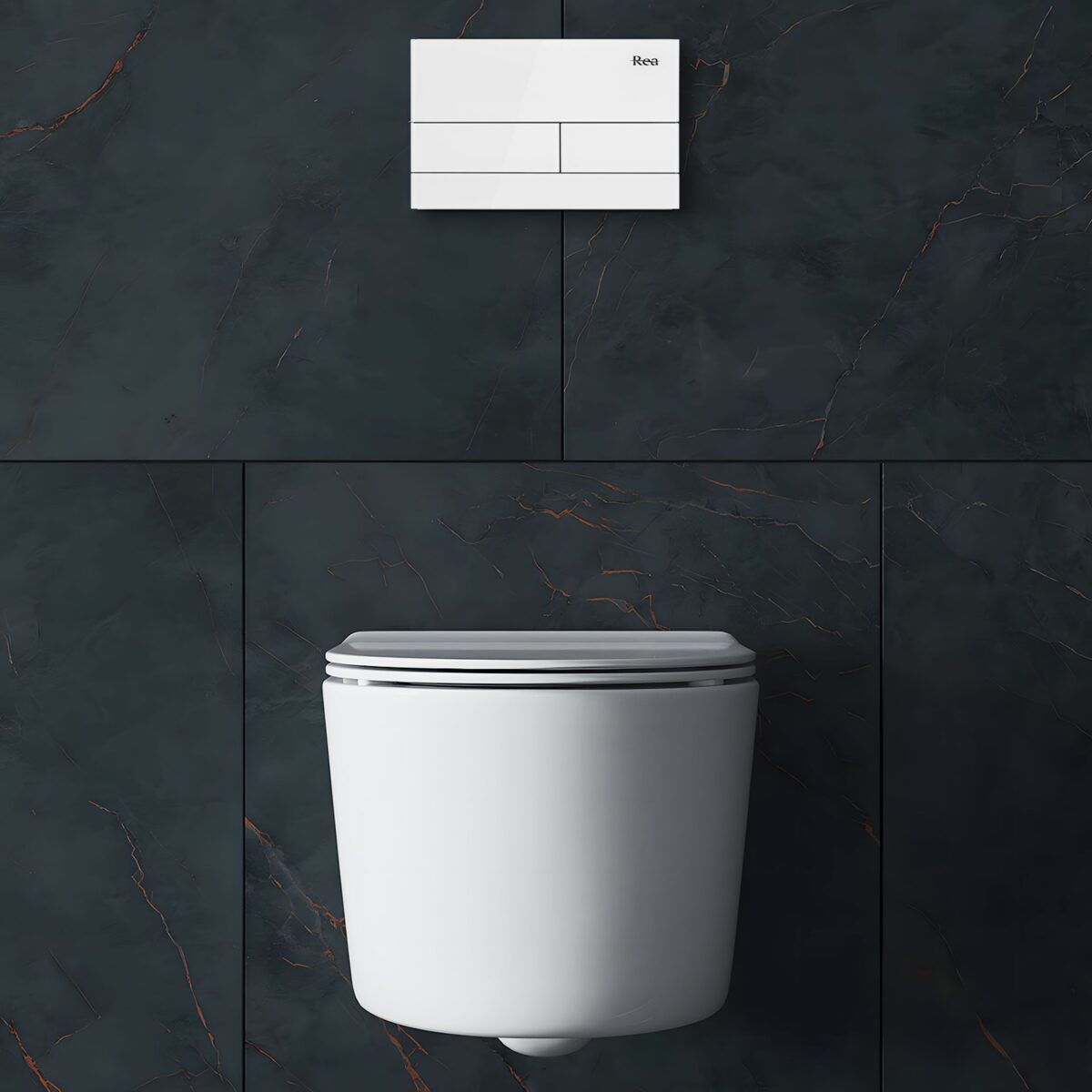 Clapeta pentru rezervor incastrat K011A-Q Rea T White Glass - imagine 3