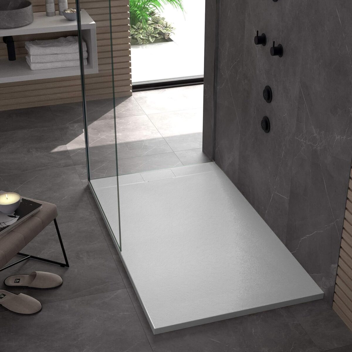 Cadita de dus Bazalt White 80x120 - imagine 3