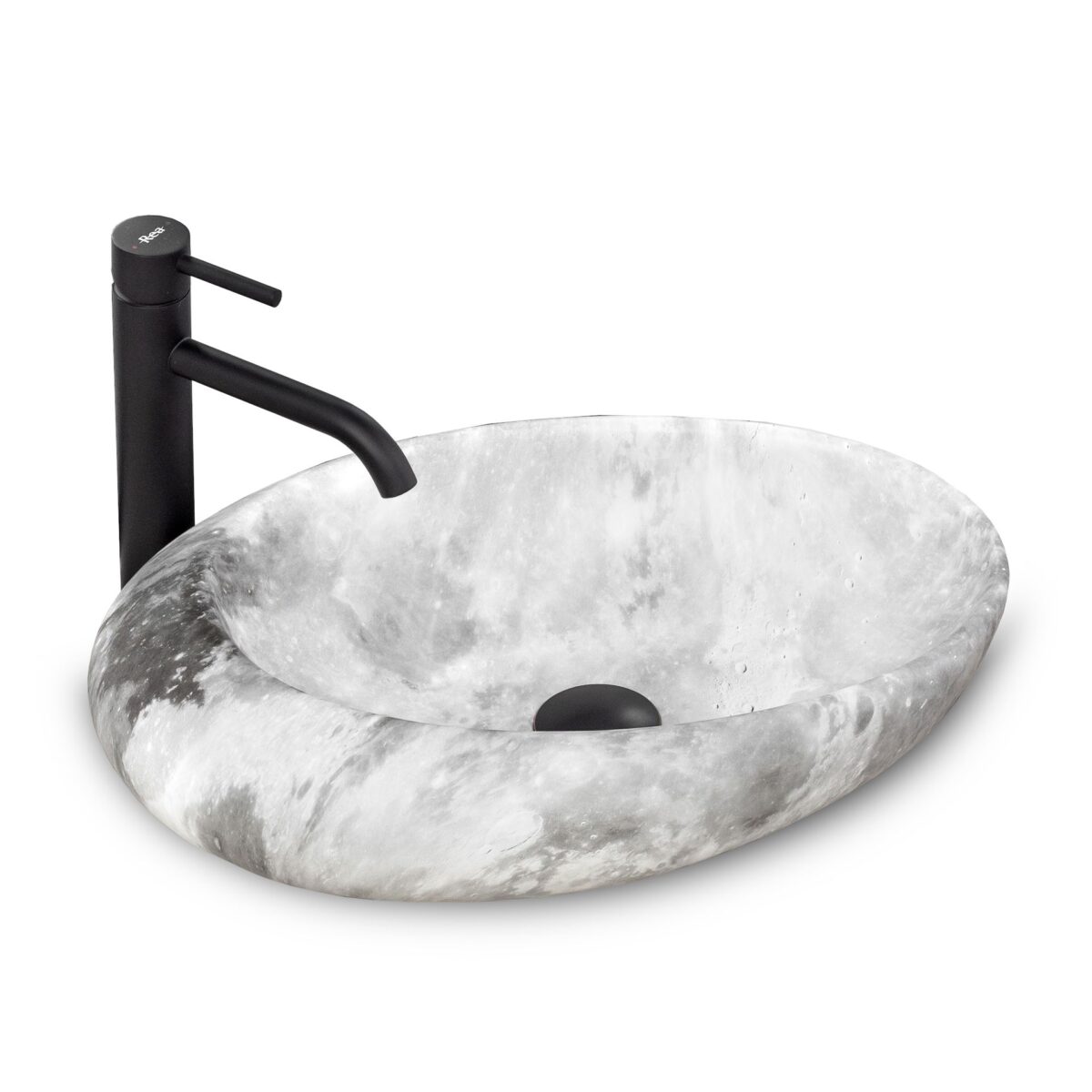 Lavoar pentru blat Rea Roxy C Stone L.GREY - imagine 1