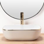 Lavoar pentru blat Rea Belinda Auriu Gold Edge - imagine 3