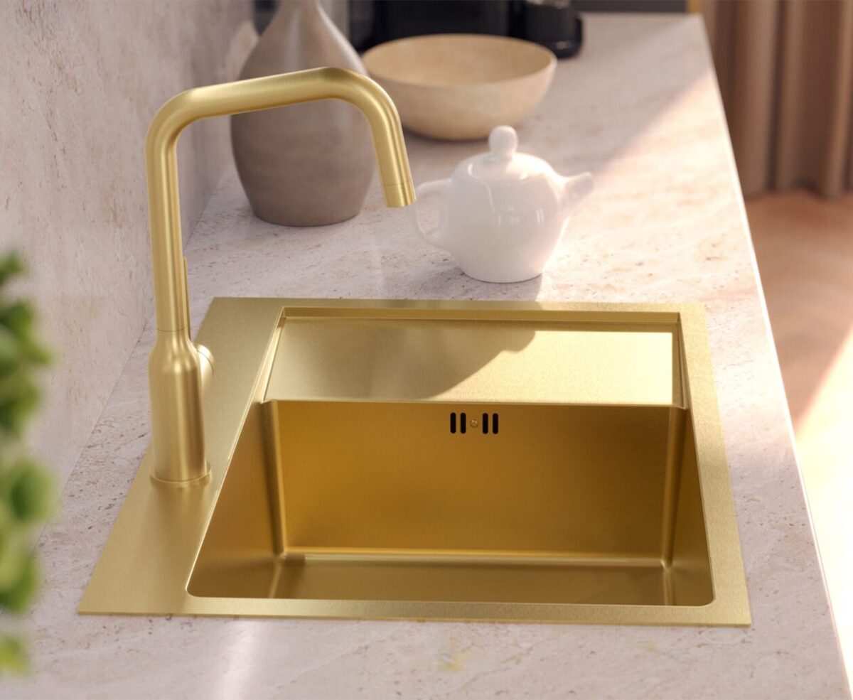 Chiuvetă inox RUSSEL 116 Gold - imagine 4