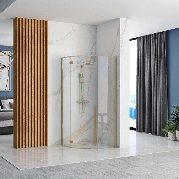 Cabina de dus DIAMOND 90x90 cm BRUSH GOLD