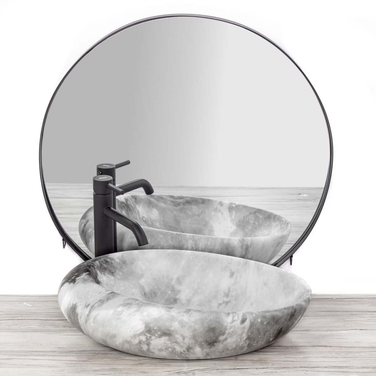 Lavoar pentru blat Rea Roxy C Stone L.GREY - imagine 5