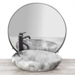 Lavoar pentru blat Rea Roxy C Stone L.GREY - imagine 5